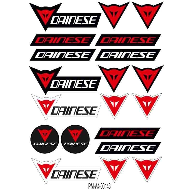 MOTOSİKLET DAINESE SPONSOR TASARIM A4 ÇOKLU STİCKER SETİ