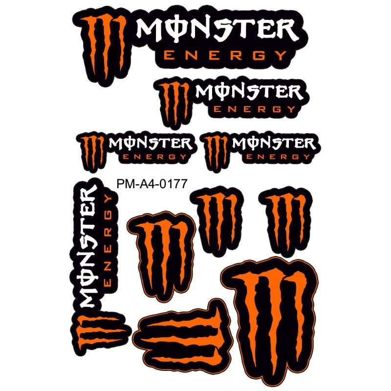 MONSTER SPONSOR TASARIM A4 ÇOKLU STİCKER SETİ