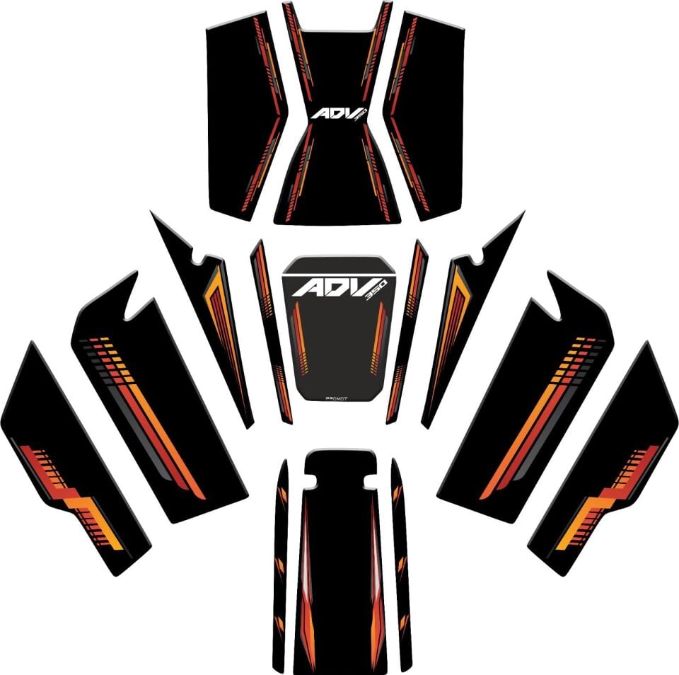 HONDA ADV 350 UYUMLU TANK PAD FULL SET
