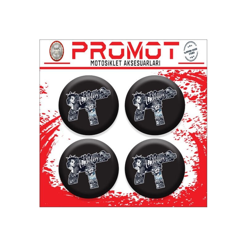 LOS ANGELES TASARIM DAMLA STİCKER (4cm-4 Adet)