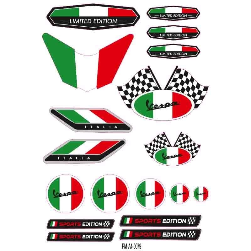 VESPA-AGV TASARIM A4 ÇOKLU STİCKER SETİ