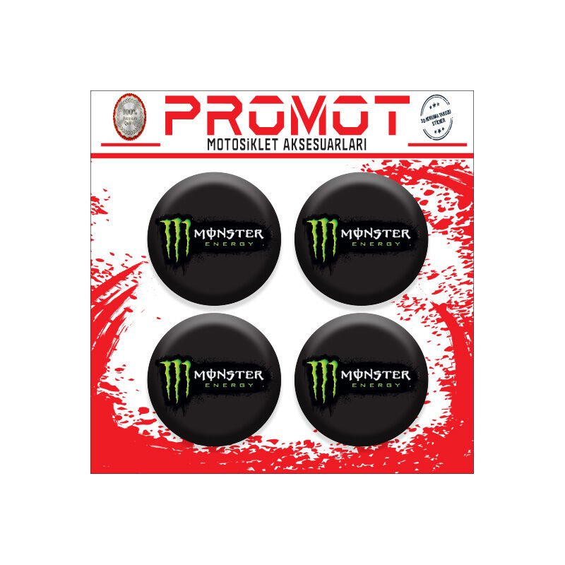 MONSTER TASARIM DAMLA STİCKER (4cm-4 Adet)