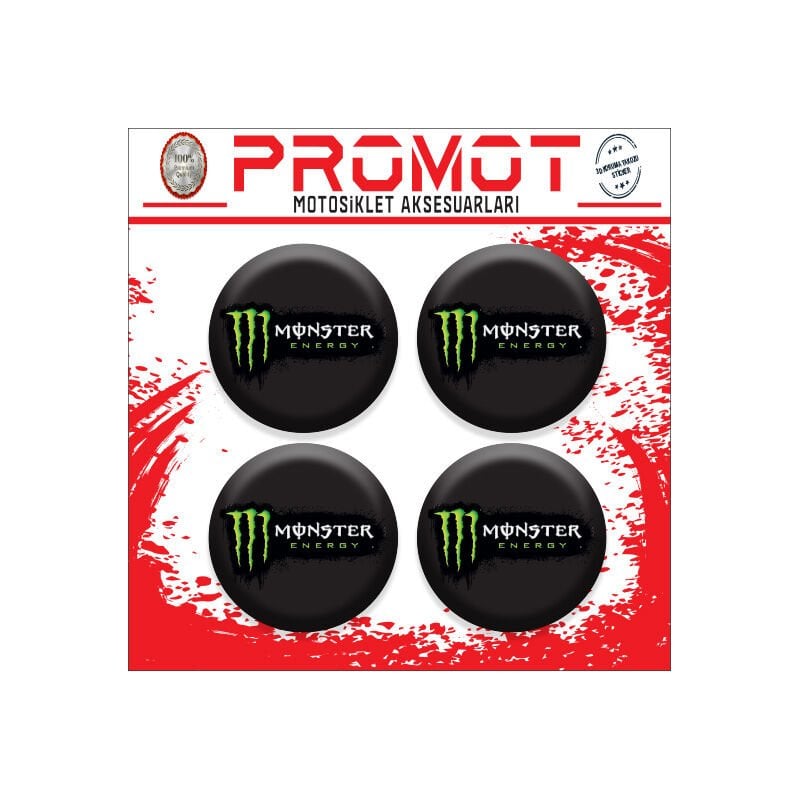 MONSTER TASARIM DAMLA STİCKER (4cm-4 Adet)