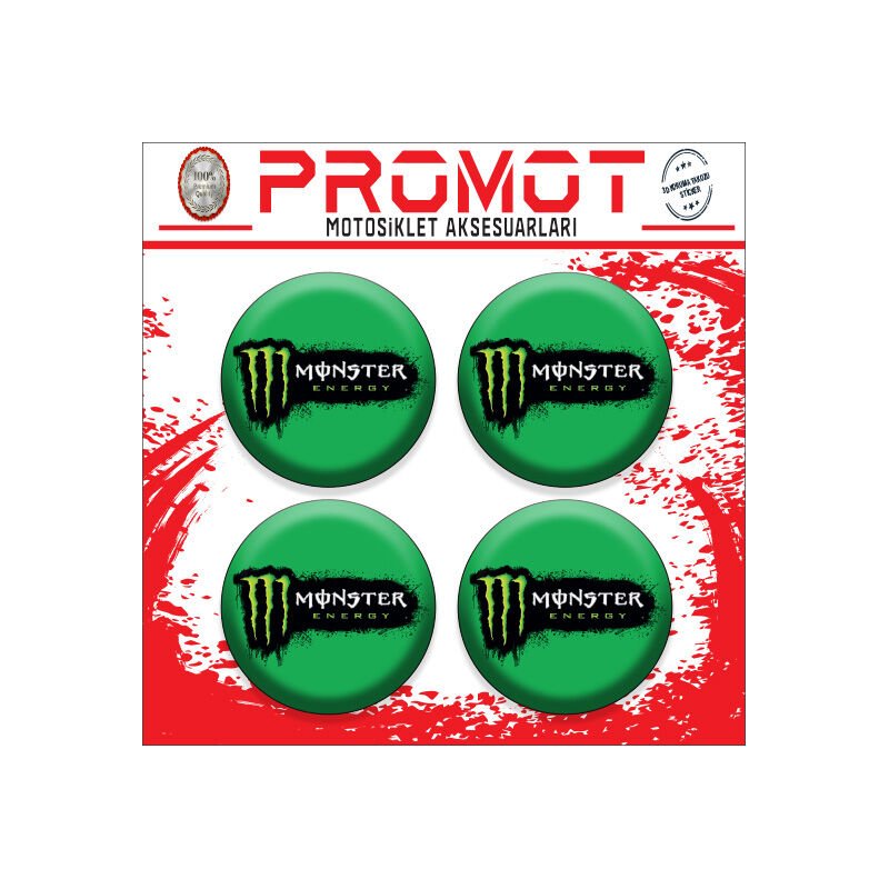 MONSTER TASARIM DAMLA STİCKER (4cm-4 Adet)