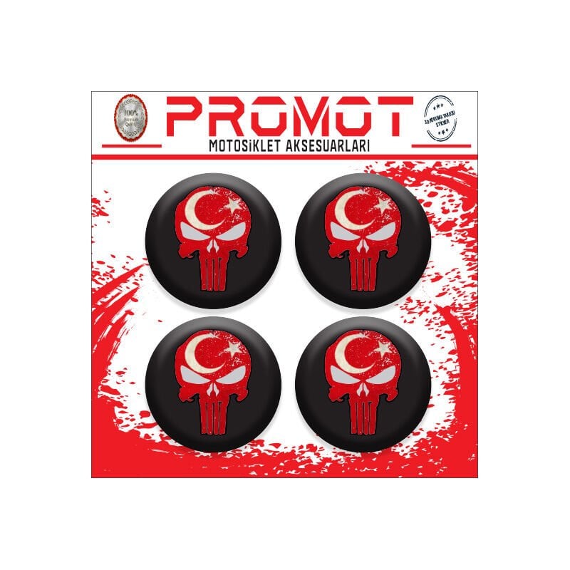 PUNISHER TASARIM DAMLA STİCKER (4cm-4 Adet)