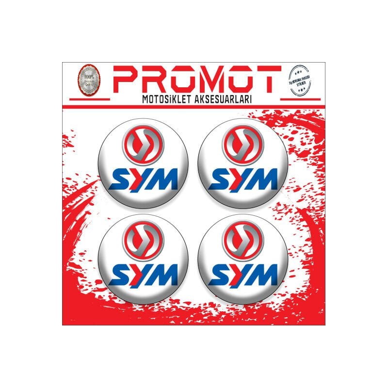 SYM UYUMLU DAMLA STİCKER (4cm-4 Adet)