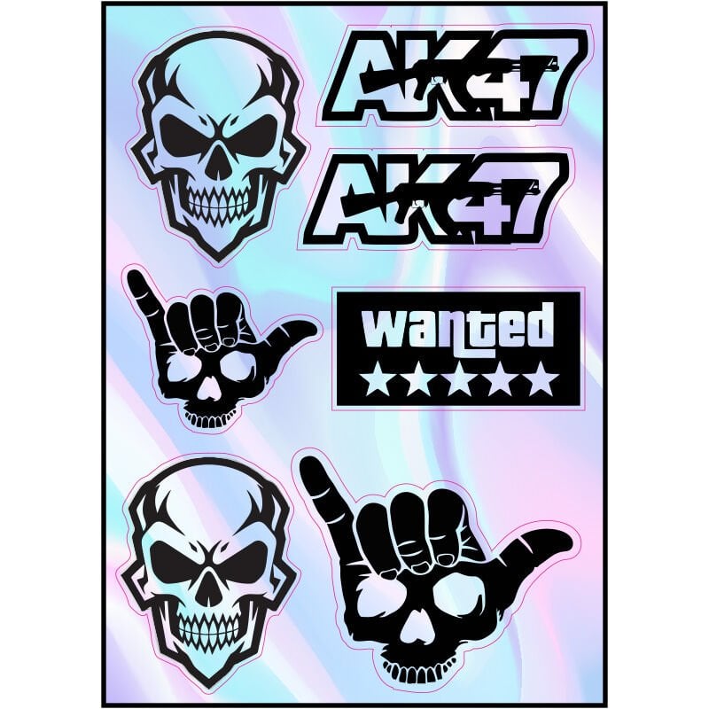 MOTOSİKLET AK47 HOLOGRAM ÇOKLU STİCKER