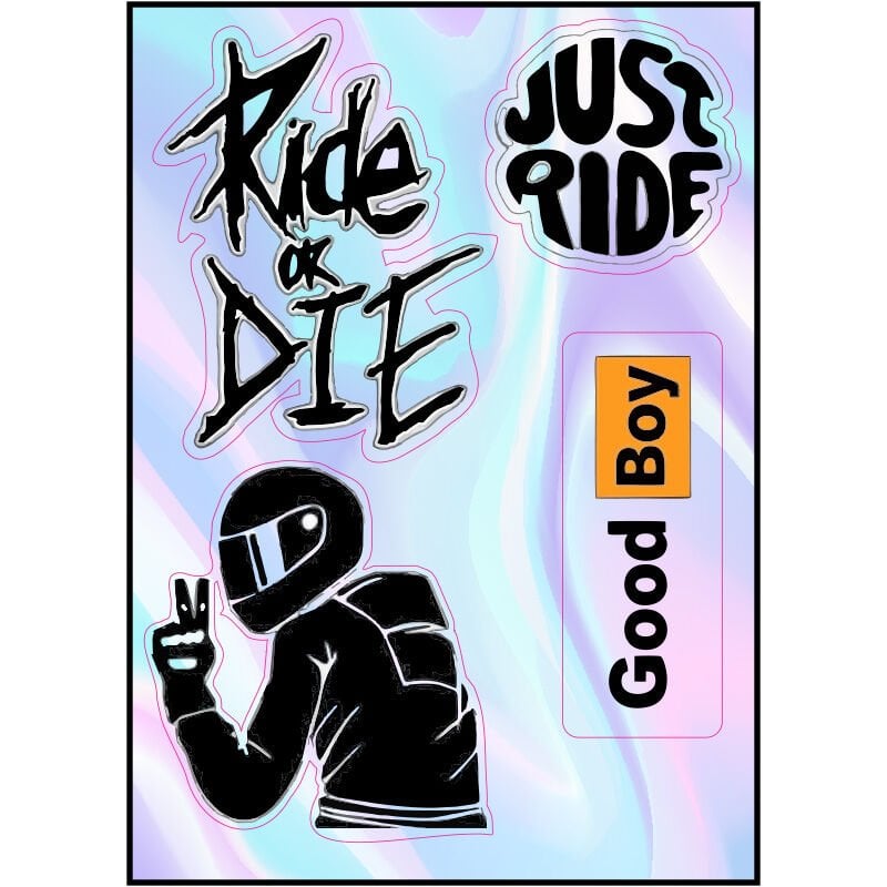 MOTOSİKLET RIDE OR DIE HOLOGRAM ÇOKLU STİCKER