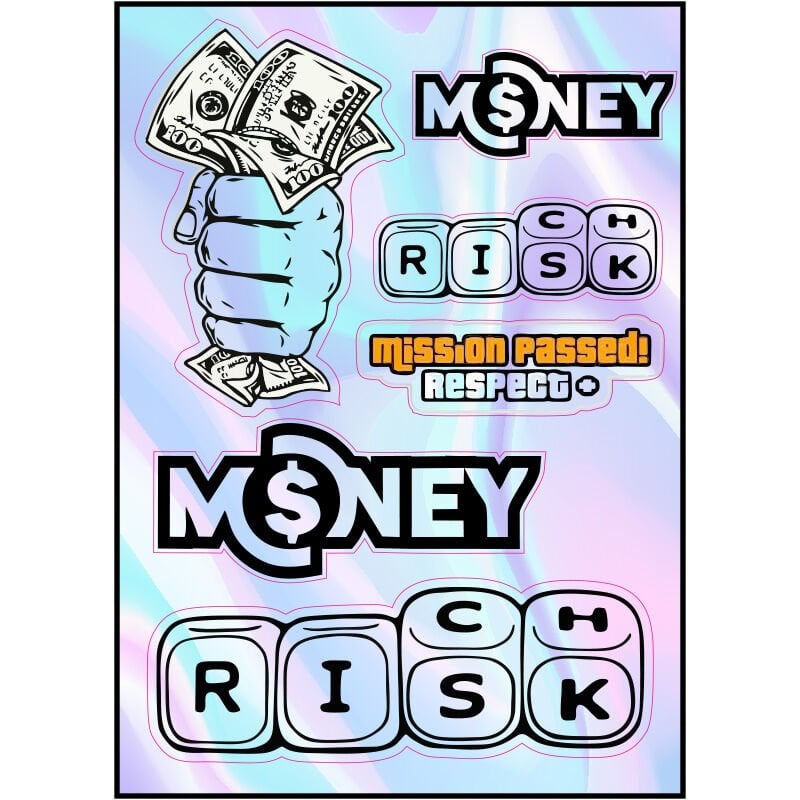 MOTOSİKLET MONEY RISK HOLOGRAM ÇOKLU STİCKER