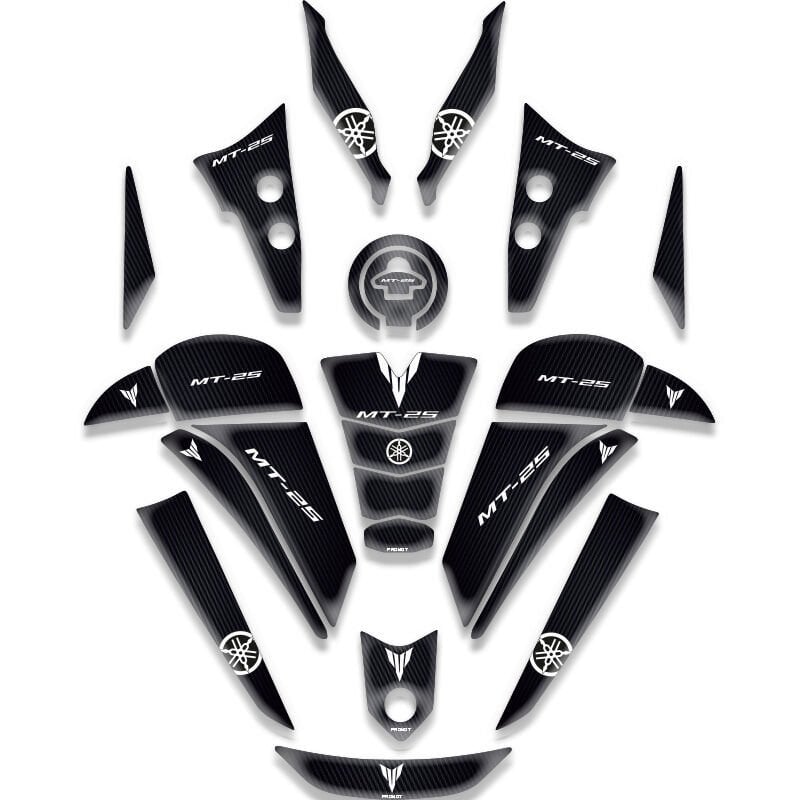 YAMAHA MT25 UYUMLU TANK PAD FULL SET KARBON