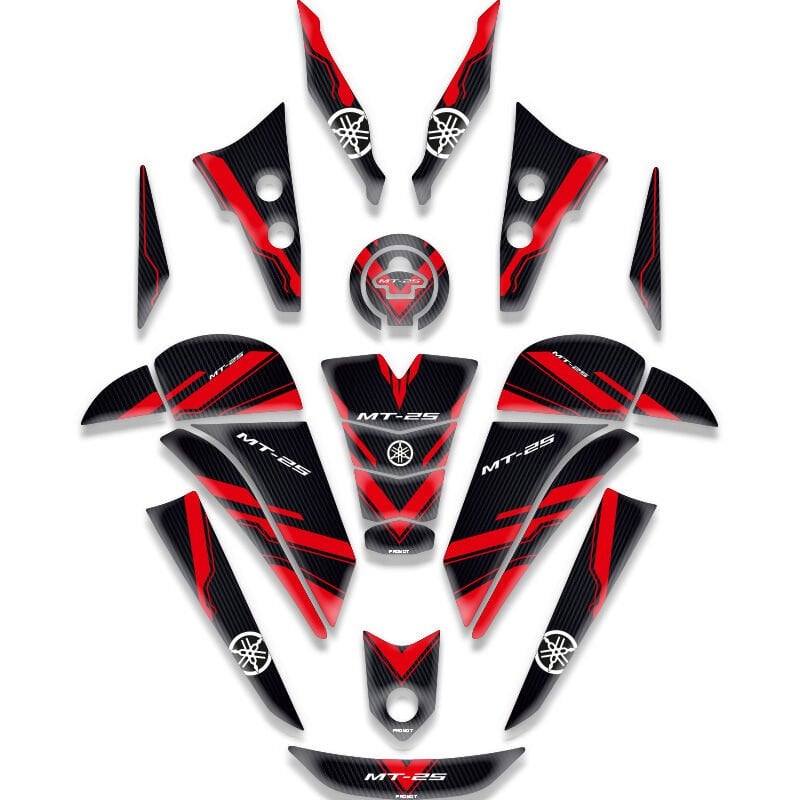 YAMAHA MT25 UYUMLU TANK PAD FULL SET KIRMIZI