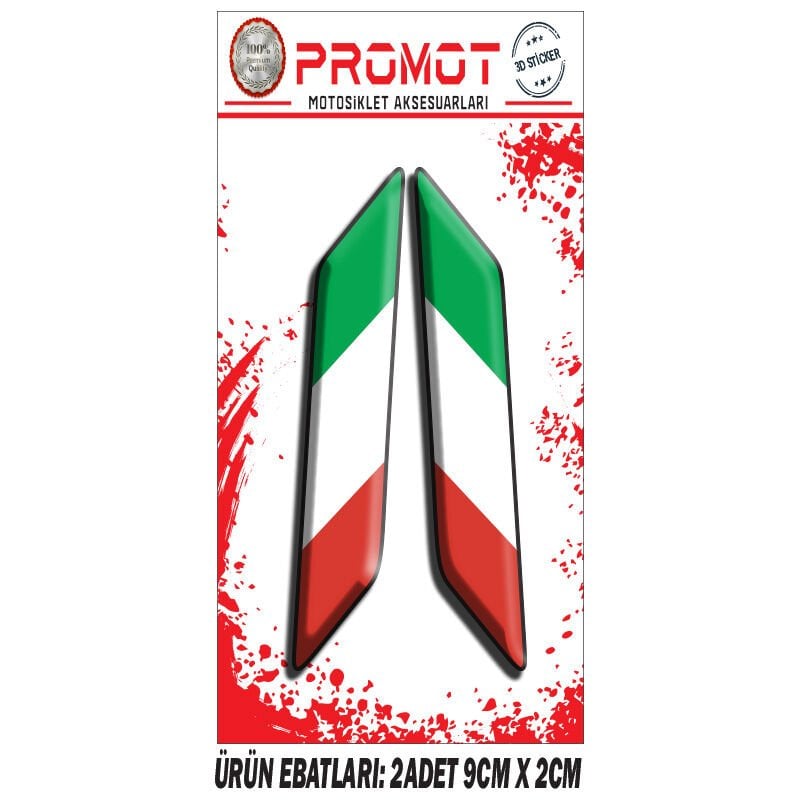 ITALIY BAYRAK TASARIMLI ÖN MAŞA DAMLA STİCKER