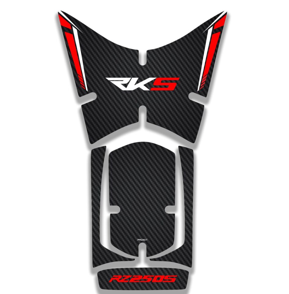 RKS RZ250S UYUMLU KARBON-KIRMIZI TANK PAD