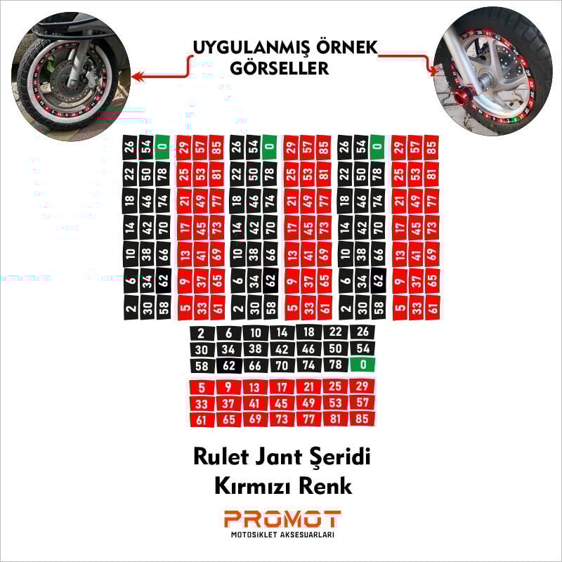 RULET JANT ŞERİDİ KIRMIZI