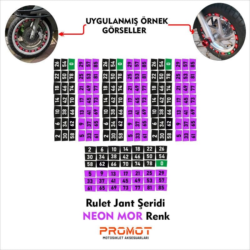 RULET JANT ŞERİDİ NEON MOR