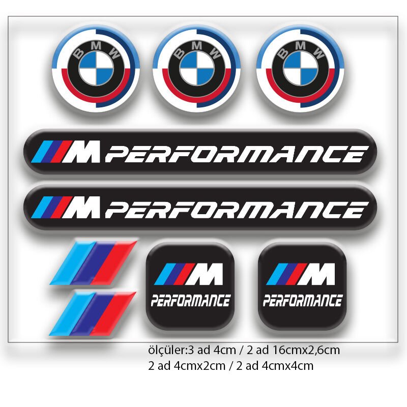 BMW KARIŞIK SET OTO STİCKER 3D