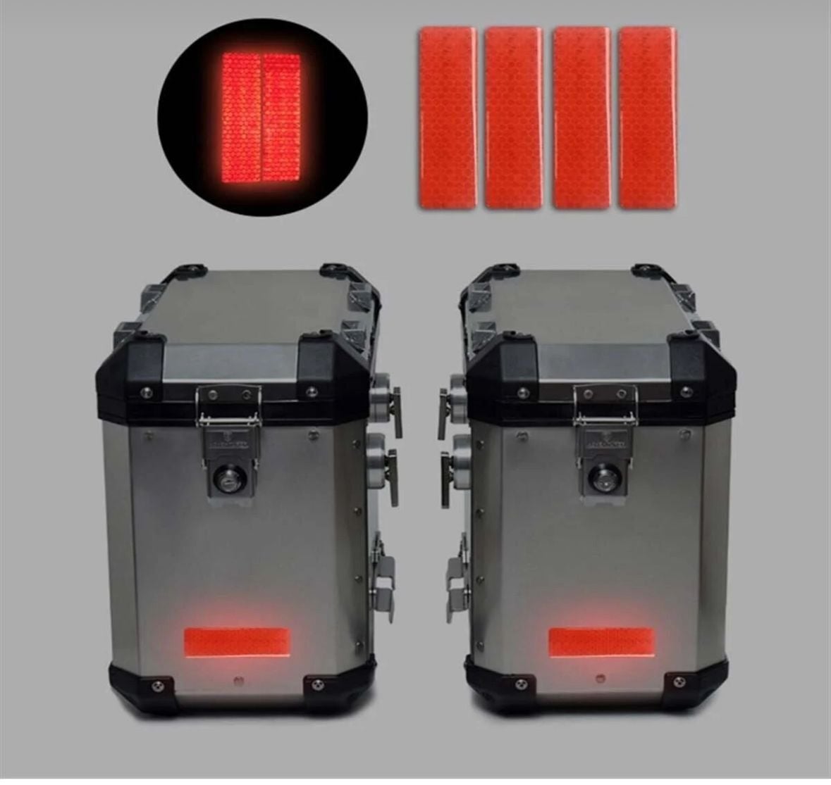MOTOSİKLET ÇANTA UYARICI REKLEKTİF DAMLA LOGO SET