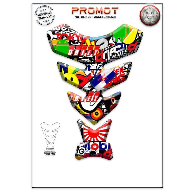 Universal Motosiklet Tank Pad 3D Sticker 0079