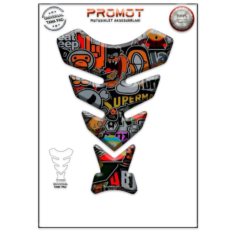 Universal Motosiklet Tank Pad 3D Sticker 0081