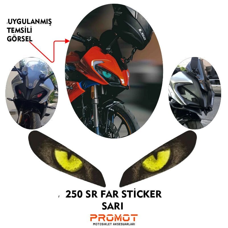 250 SR 2020 - 2026 UYUMLU FAR STİCKER