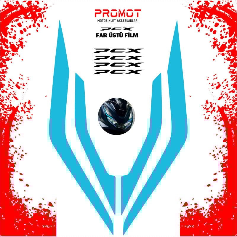 PCX 2021 - 2024 UYUMLU FAR ÜSTÜ ŞEFFAF FİLM STİCKER
