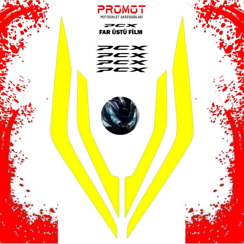 PCX 2021 - 2024 UYUMLU FAR ÜSTÜ ŞEFFAF FİLM STİCKER