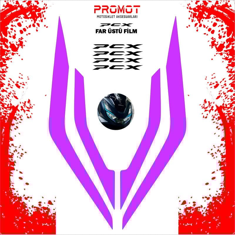 PCX 2021 - 2024 UYUMLU FAR ÜSTÜ ŞEFFAF FİLM STİCKER