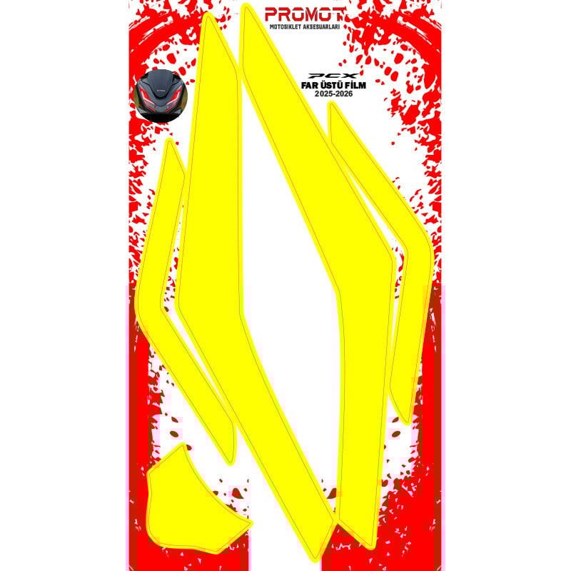 PCX 2025 - 2026 UYUMLU FAR ÜSTÜ ŞEFFAF FİLM STİCKER