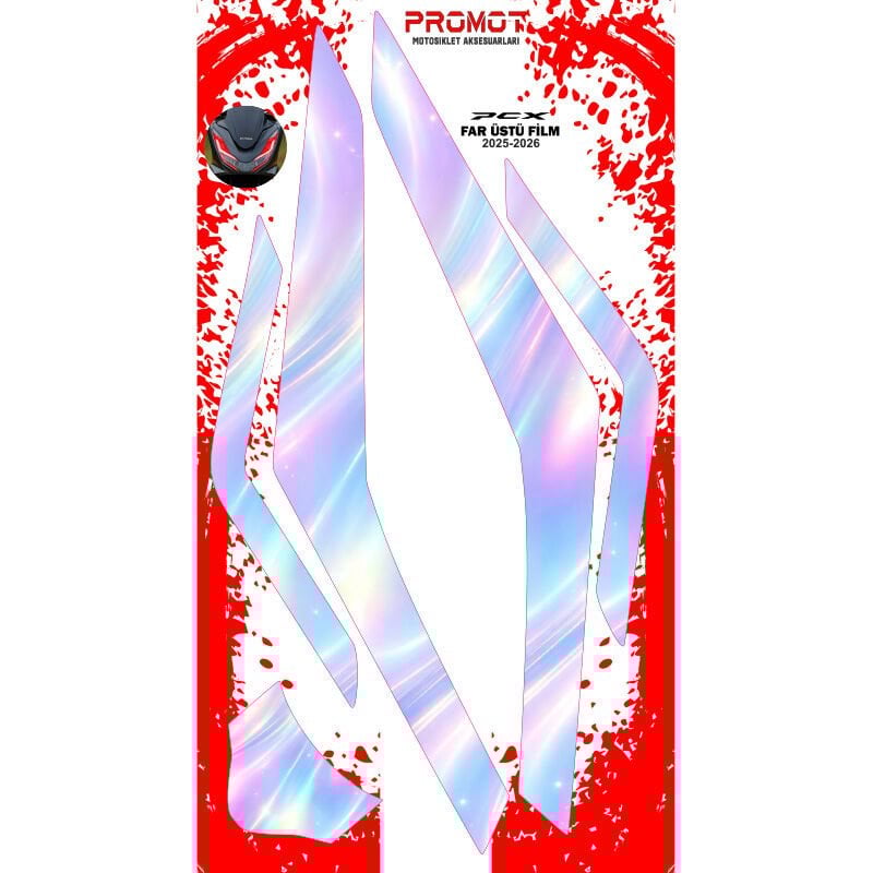 PCX 2025 - 2026 UYUMLU HOLOGRAM FAR ÜSTÜ ŞEFFAF FİLM STİCKER