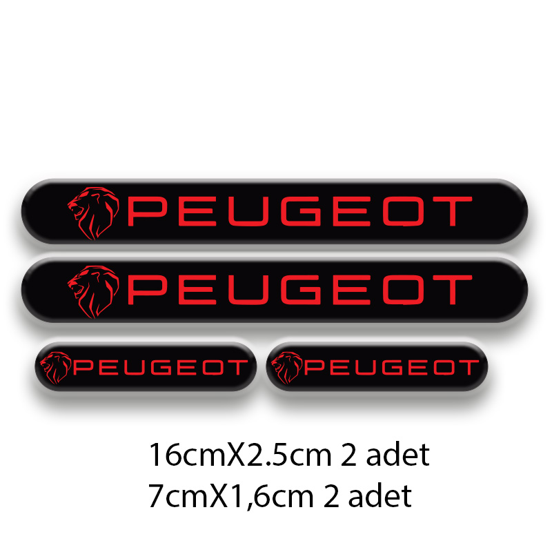 PEUGEOT 3D DAMLA 4'LÜ OTO STİCKER SET 1