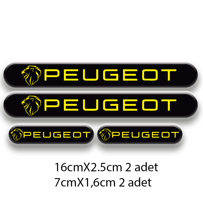 PEUGEOT 3D DAMLA 4'LÜ OTO STİCKER SET 2