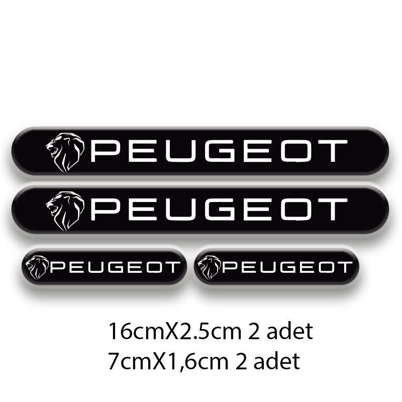 PEUGEOT 3D DAMLA 4'LÜ OTO STİCKER SET 3