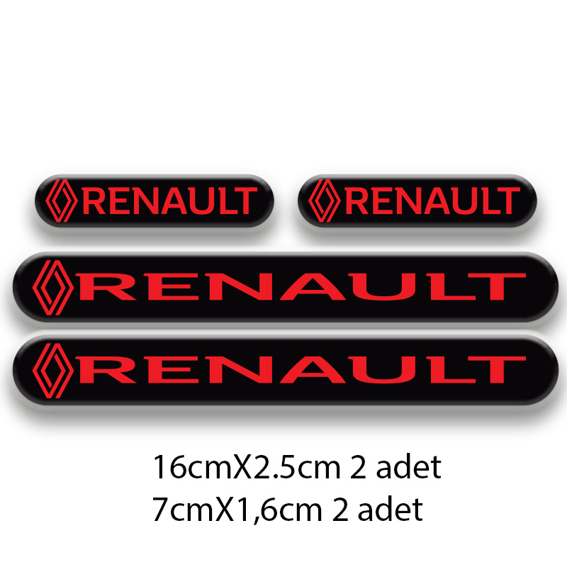 RENAULT 3D DAMLA 4'LÜ OTO STİCKER SET 2