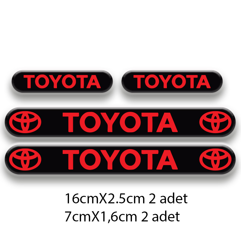 TOYOTA 3D DAMLA 4'LÜ OTO STİCKER SET 1
