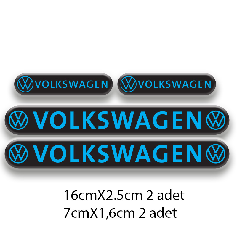 VOLKSWAGEN 3D DAMLA 4'LÜ OTO STİCKER SET 1