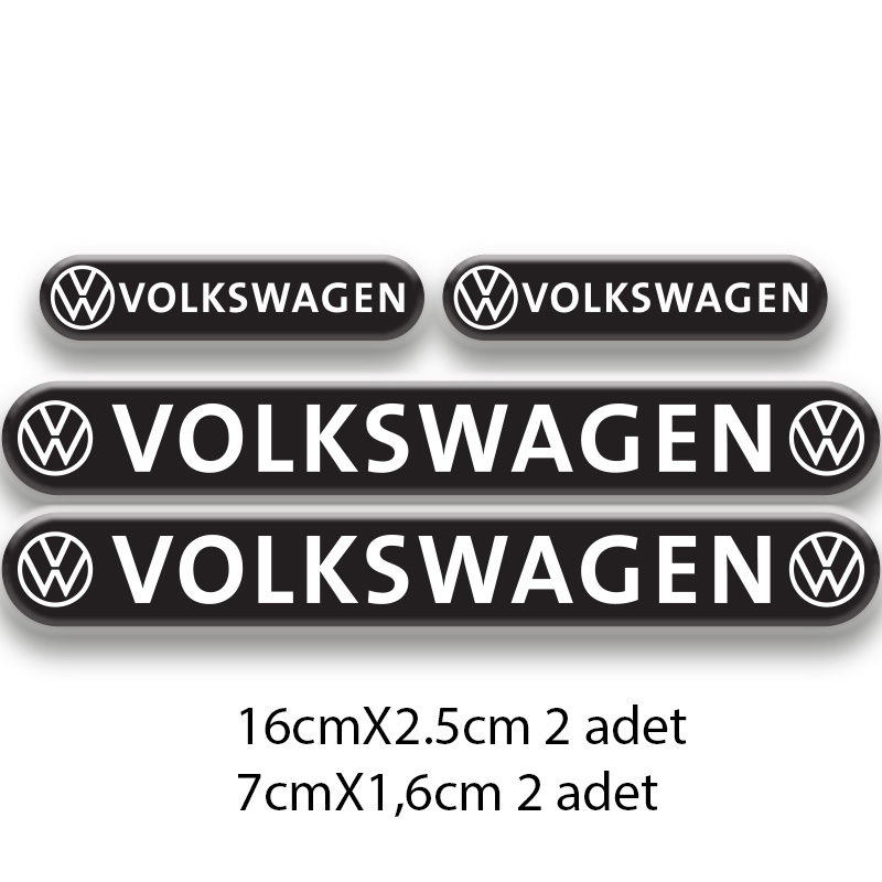 VOLKSWAGEN 3D DAMLA 4'LÜ OTO STİCKER SET 2
