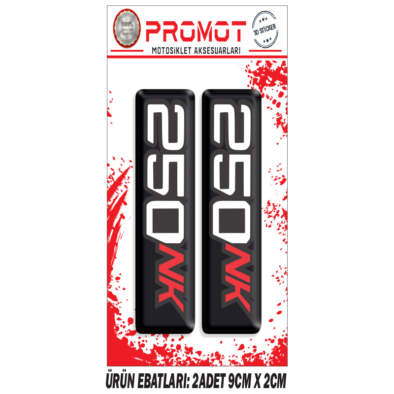 CFMOTO NK 250 ÖN MAŞA 3D KABARTMALI 2'Lİ DAMLA STİCKER 02