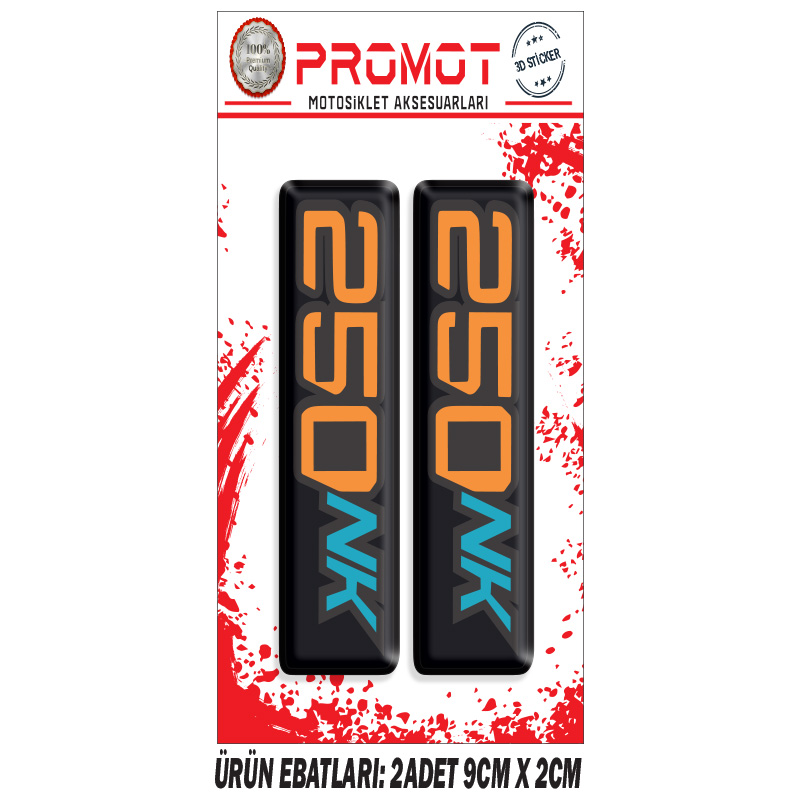 CFMOTO NK 250 ÖN MAŞA 3D KABARTMALI 2'Lİ DAMLA STİCKER 03
