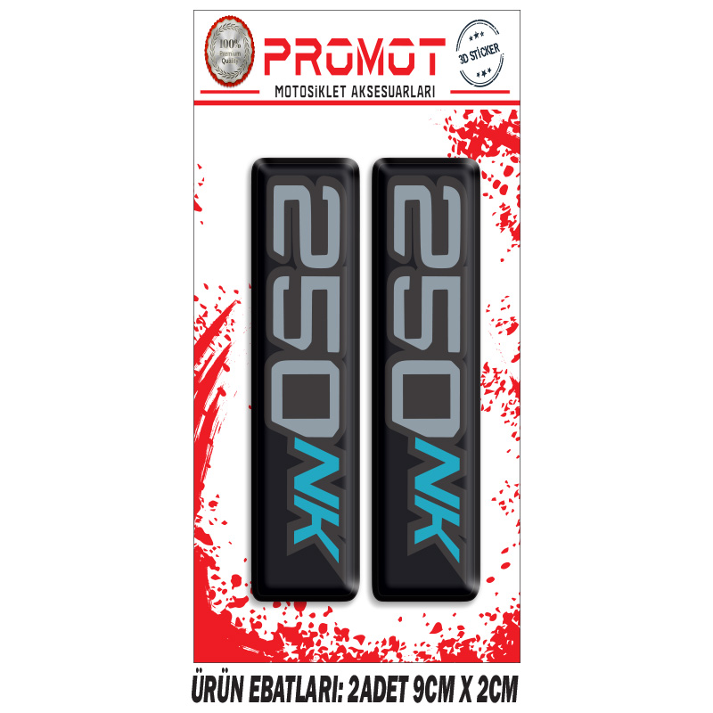 CFMOTO NK 250 ÖN MAŞA 3D KABARTMALI 2'Lİ DAMLA STİCKER 04