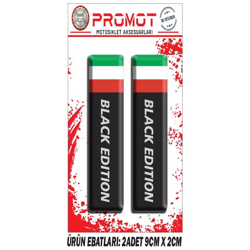BLACK EDİTİON ÖN MAŞA 3D KABARTMALI 2'Lİ DAMLA STİCKER