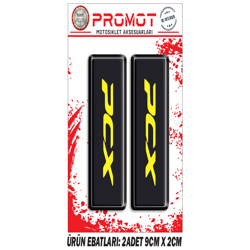 PCX 125-150 ÖN MAŞA 3D KABARTMALI 2'Lİ DAMLA STİCKER 5