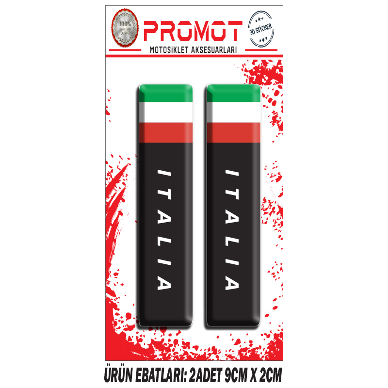 İTALYA ÖN MAŞA 3D KABARTMALI 2'Lİ DAMLA STİCKER 1