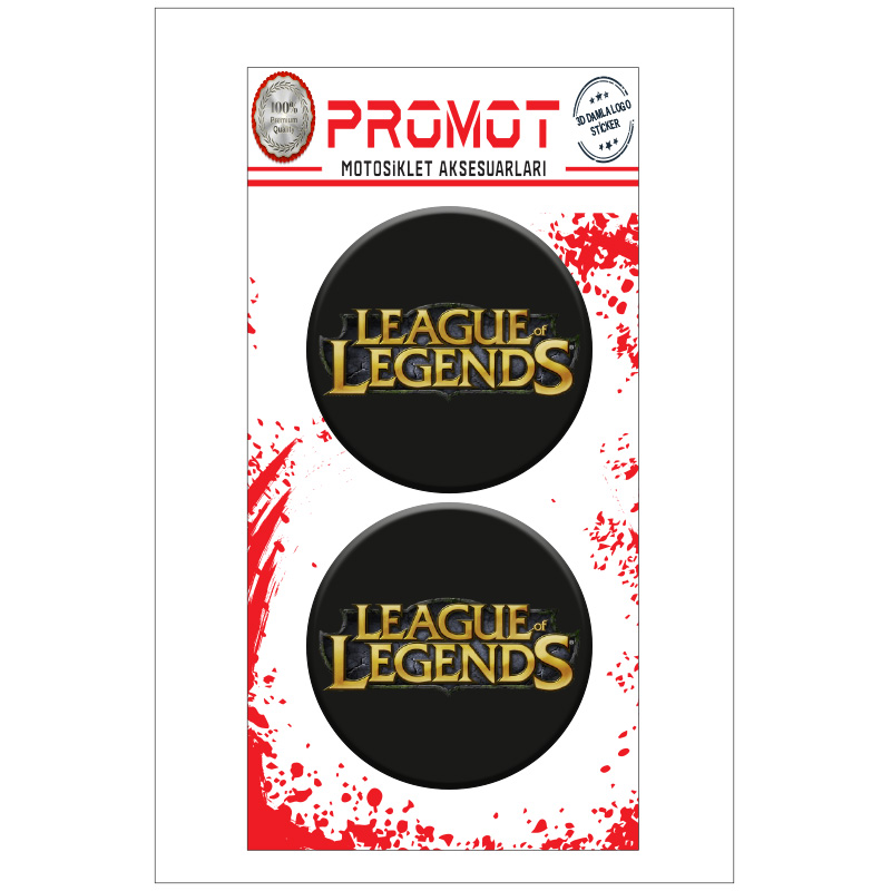 League Of Legends TASARIMLI 3D KABARTMALI DAMLA LOGO STİCKER 5cm 02