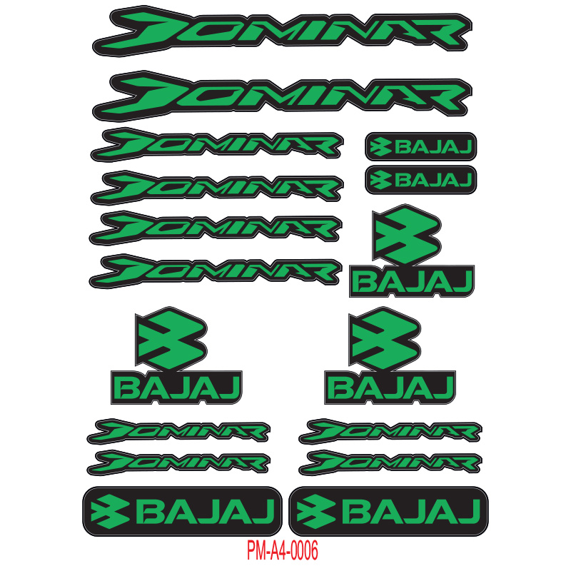 DOMİNAR BAJAJ MOTOSİKLET STİCKER SETİ A4 EBATI ÇOKLU STİCKER 02