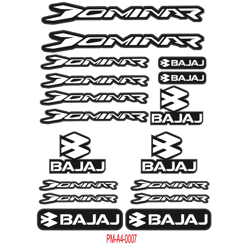 DOMİNAR BAJAJ MOTOSİKLET STİCKER SETİ A4 EBATI ÇOKLU STİCKER 03