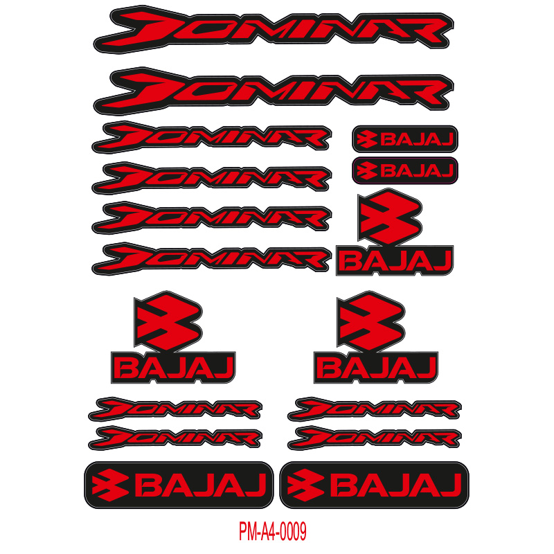 DOMİNAR BAJAJ MOTOSİKLET STİCKER SETİ A4 EBATI ÇOKLU STİCKER 05