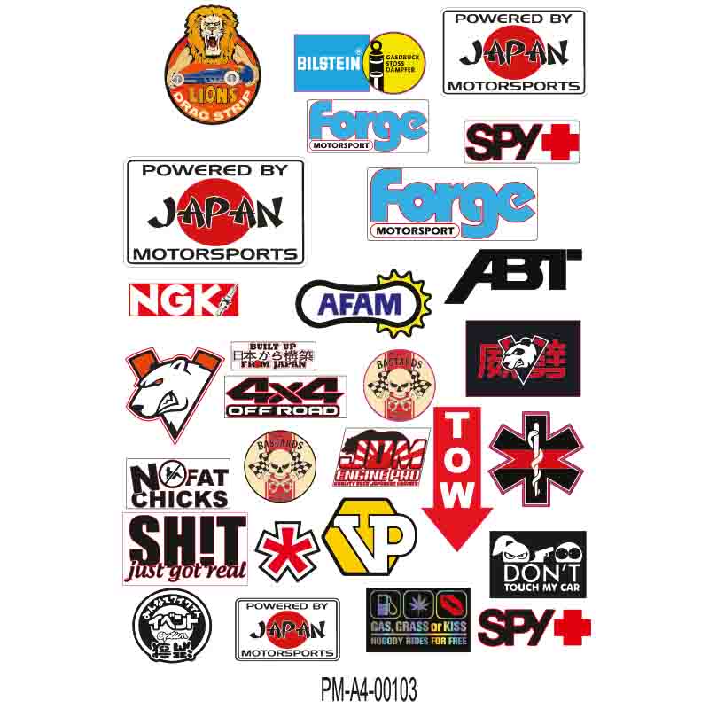 SPONSOR ÇOKLU EKİPMAN KASK MOTORSİKLET STİCKER SETİ 001