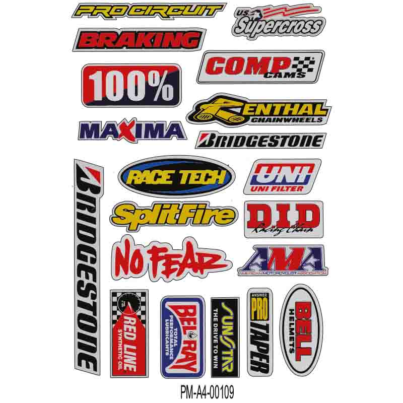 MOTOSİKLET SPONSOR EKİPMAN KASK MOTORSİKLET STİCKER SETİ 01