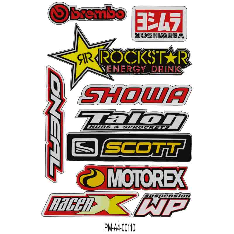 MOTOSİKLET SPONSOR EKİPMAN KASK MOTORSİKLET STİCKER SETİ 02