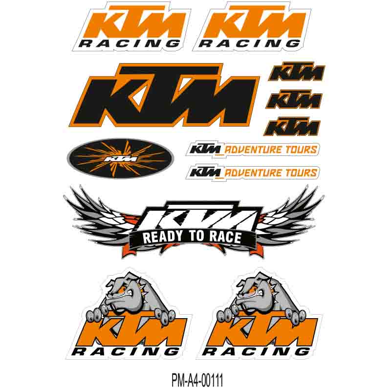 KTM SPONSOR TASARIMLI EKİPMAN KASK MOTORSİKLET STİCKER SETİ 01
